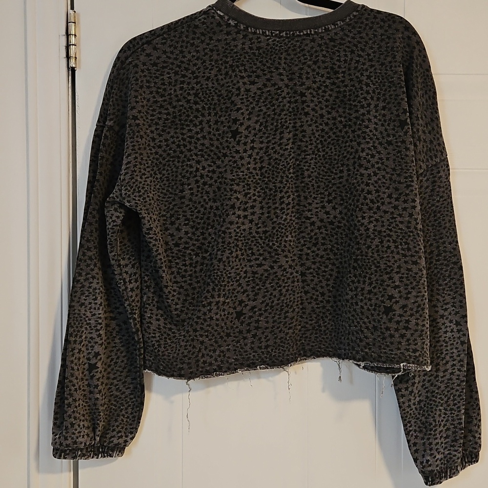 Z Supply Sweatshirt Womens Medium Oversized Pullover stars distress - Picture 4 of 5